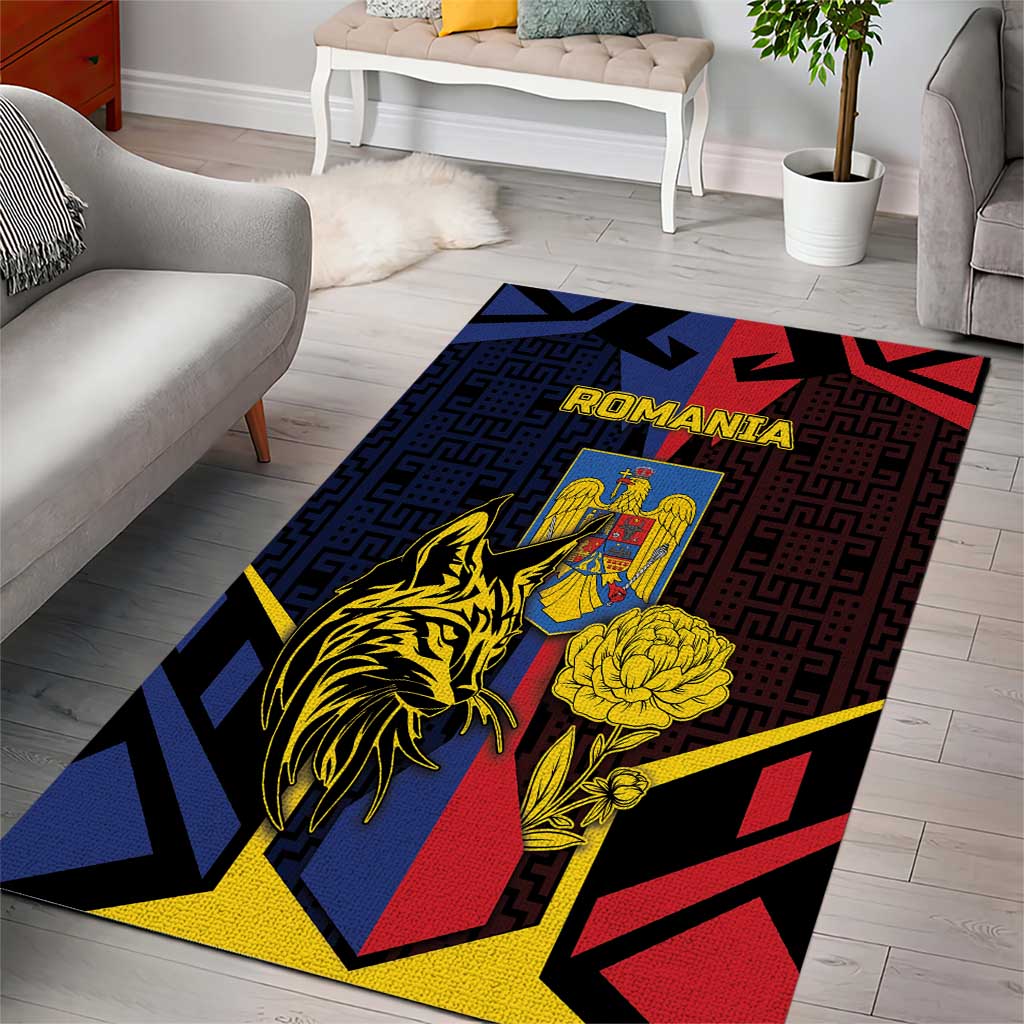 Romania Area Rug The Eurasian Lynx With The Peony - Wonder Print Shop