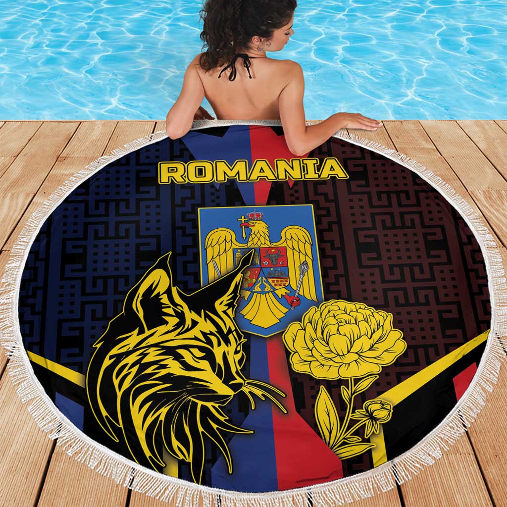 Romania Beach Blanket The Eurasian Lynx With The Peony - Wonder Print Shop