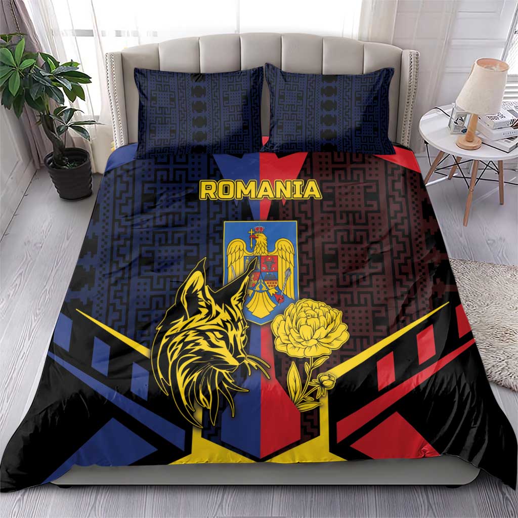 Romania Bedding Set The Eurasian Lynx With The Peony - Wonder Print Shop