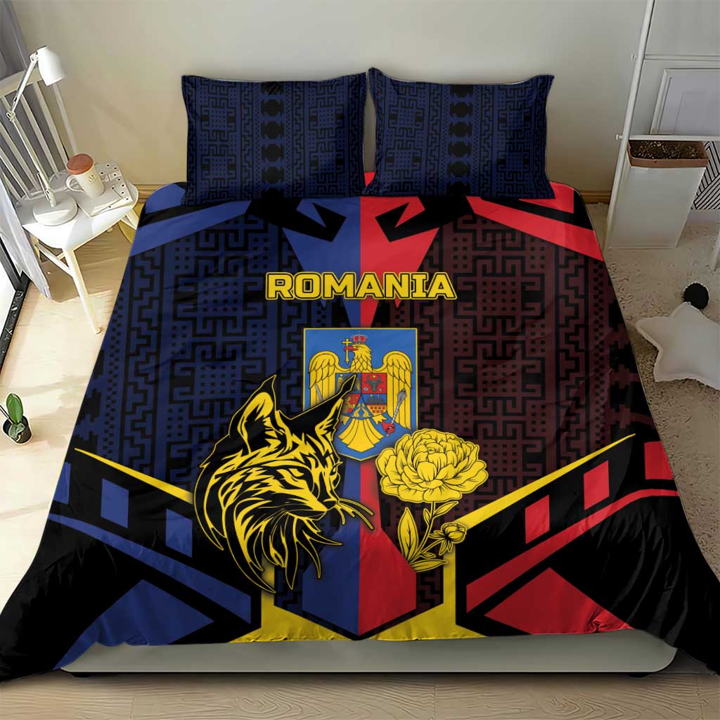 Romania Bedding Set The Eurasian Lynx With The Peony - Wonder Print Shop