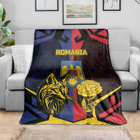 Romania Blanket The Eurasian Lynx With The Peony - Wonder Print Shop