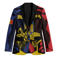 Personalized Romania Blazer The Eurasian Lynx With The Peony - Wonder Print Shop