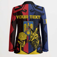 Personalized Romania Blazer The Eurasian Lynx With The Peony - Wonder Print Shop