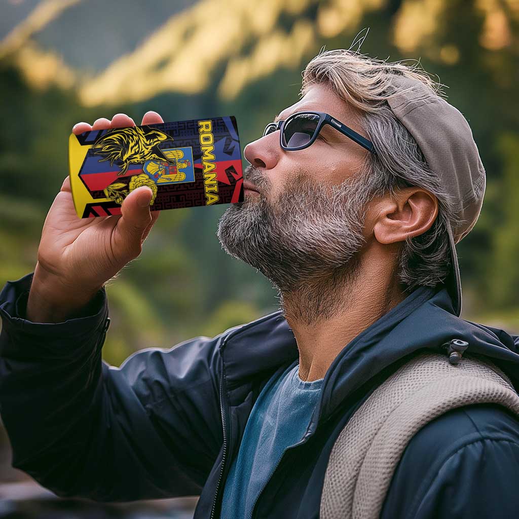 Personalized Romania 4 in 1 Can Cooler Tumbler The Eurasian Lynx With The Peony - Wonder Print Shop