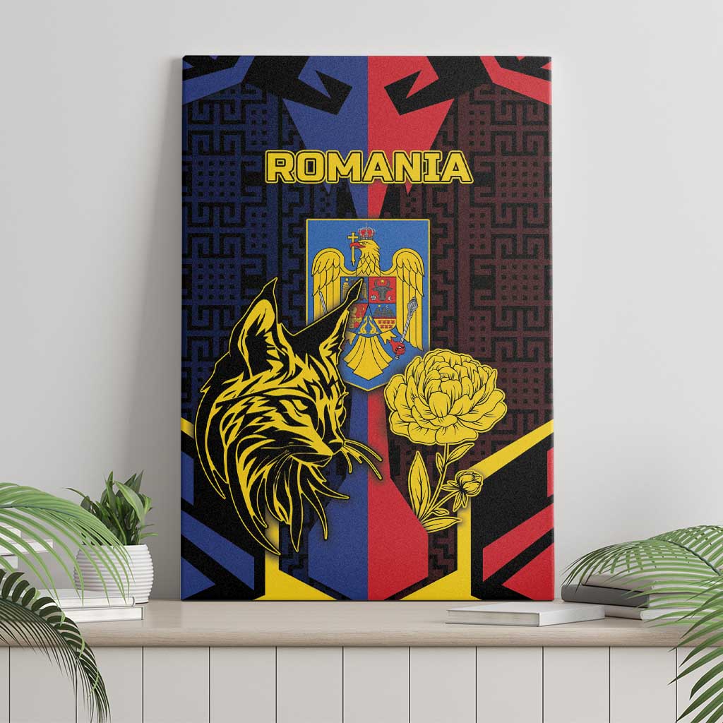 Romania Canvas Wall Art The Eurasian Lynx With The Peony - Wonder Print Shop