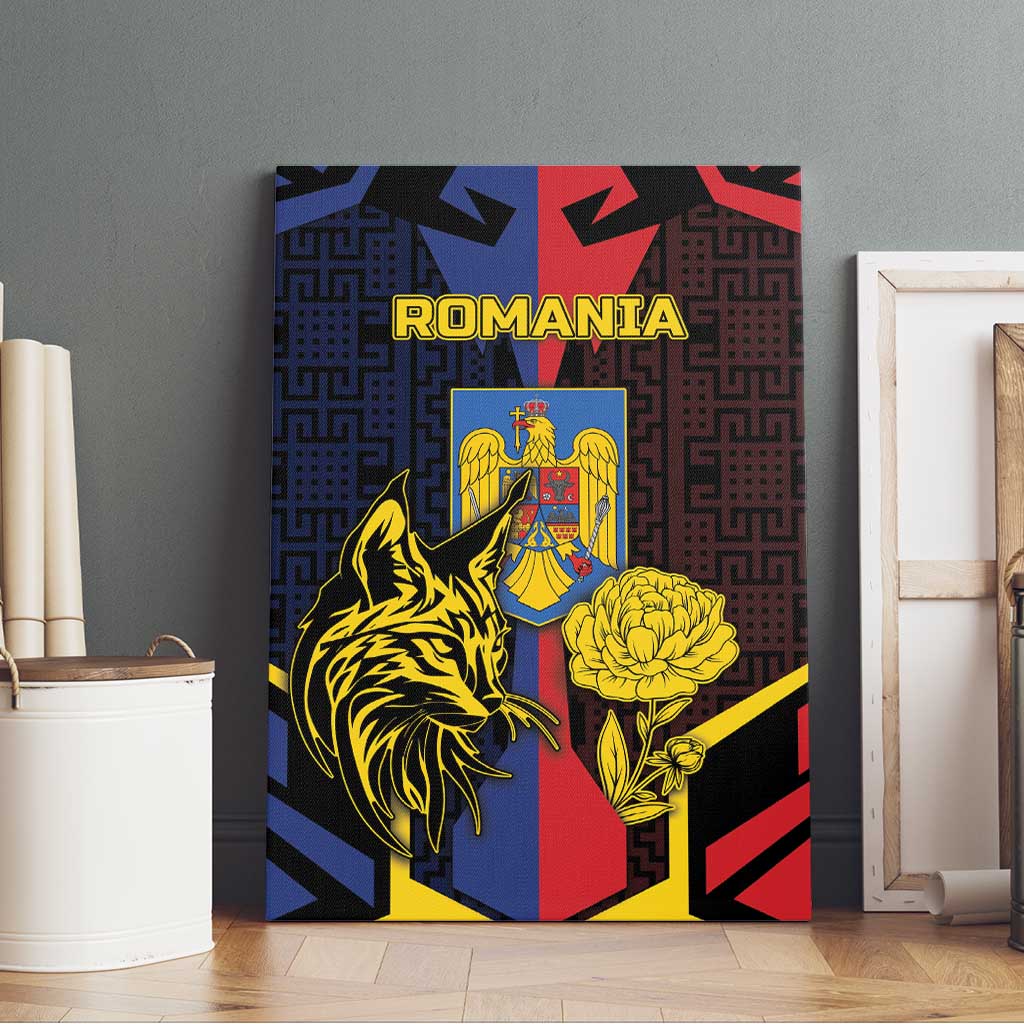 Romania Canvas Wall Art The Eurasian Lynx With The Peony - Wonder Print Shop