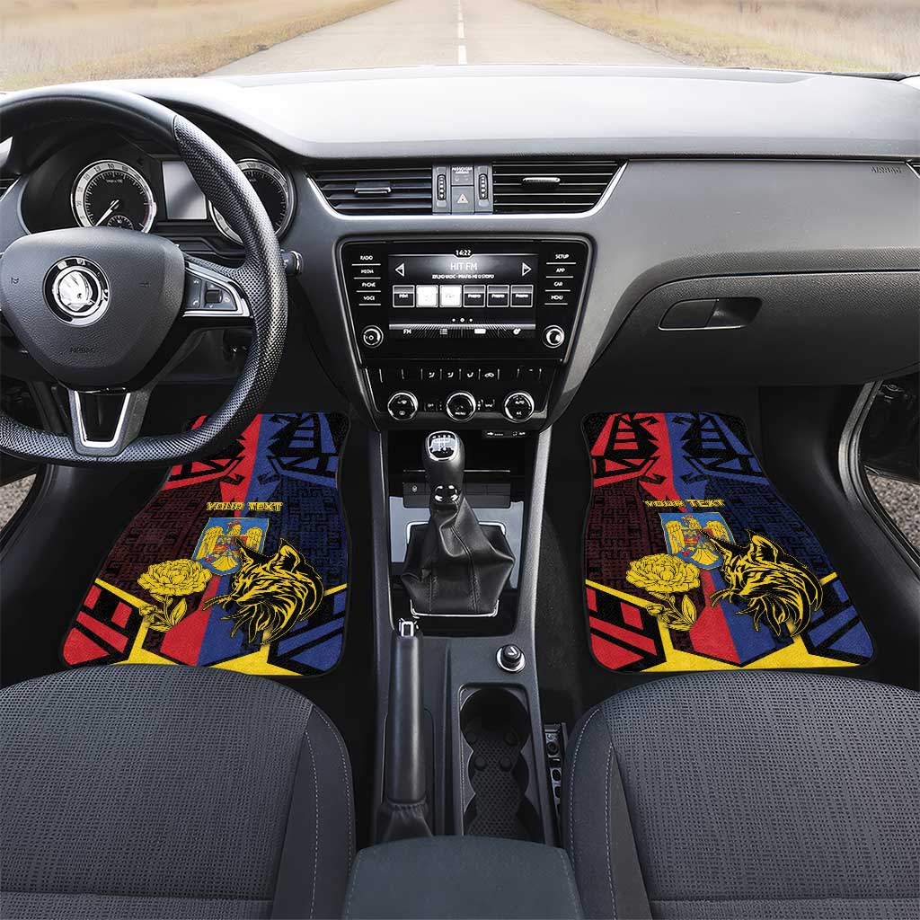 Romania Car Mats The Eurasian Lynx With The Peony - Wonder Print Shop