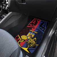 Romania Car Mats The Eurasian Lynx With The Peony - Wonder Print Shop