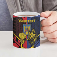 Personalized Romania Ceramic Mug The Eurasian Lynx With The Peony - Wonder Print Shop