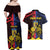 Personalized Romania Couples Matching Off Shoulder Maxi Dress and Hawaiian Shirt The Eurasian Lynx With The Peony - Wonder Print Shop