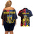Personalized Romania Couples Matching Off Shoulder Short Dress and Hawaiian Shirt The Eurasian Lynx With The Peony - Wonder Print Shop