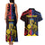 Personalized Romania Couples Matching Tank Maxi Dress and Hawaiian Shirt The Eurasian Lynx With The Peony - Wonder Print Shop