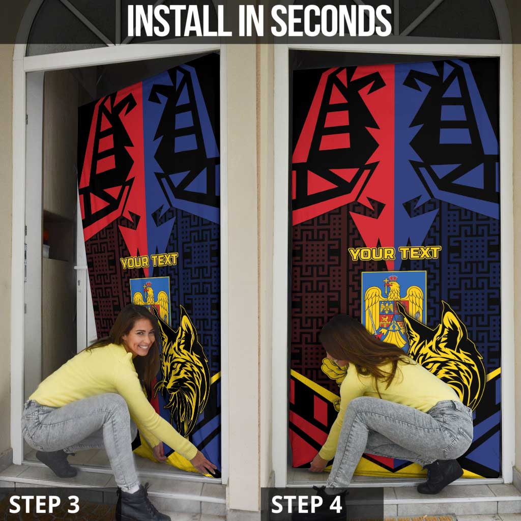 Romania Door Cover The Eurasian Lynx With The Peony - Wonder Print Shop