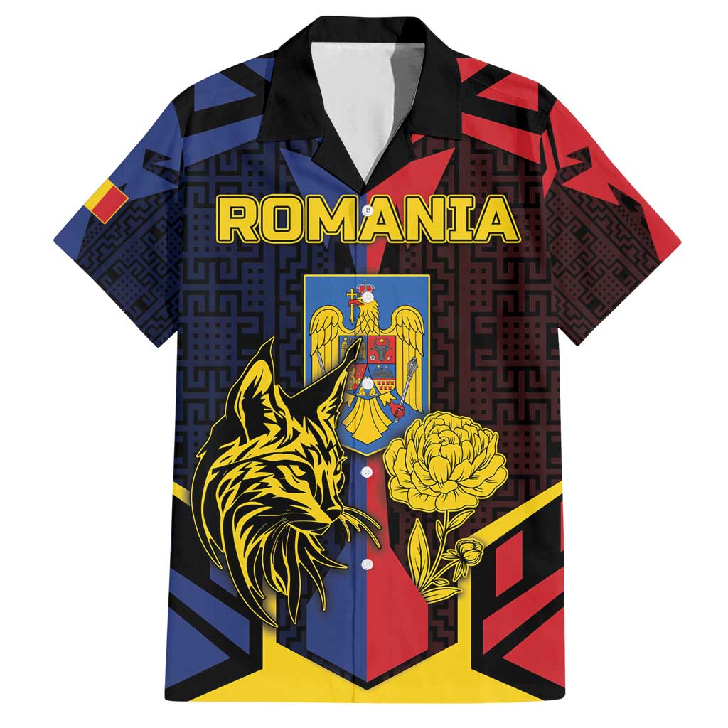 Personalized Romania Family Matching Summer Maxi Dress and Hawaiian Shirt The Eurasian Lynx With The Peony - Wonder Print Shop