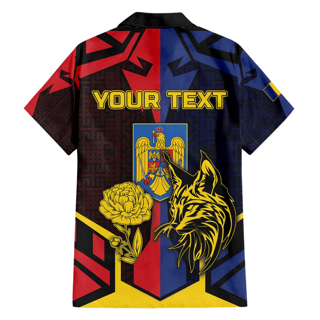 Personalized Romania Hawaiian Shirt The Eurasian Lynx With The Peony - Wonder Print Shop