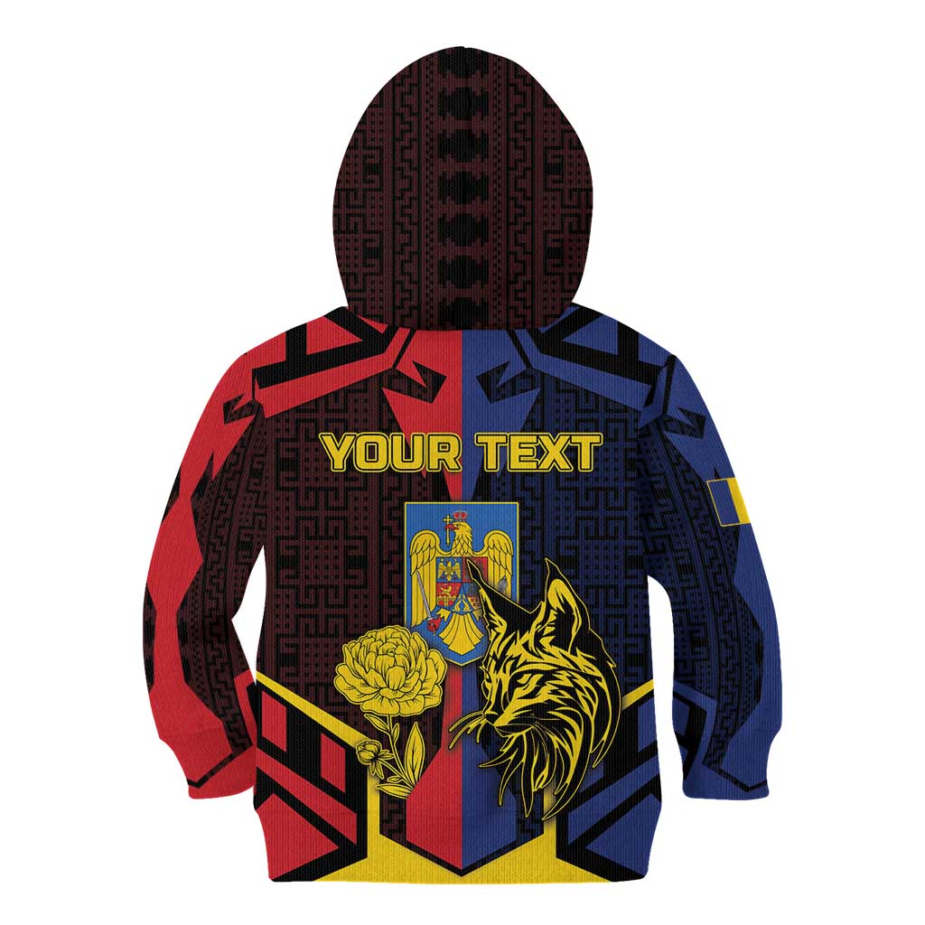 Personalized Romania Kid Hoodie The Eurasian Lynx With The Peony - Wonder Print Shop