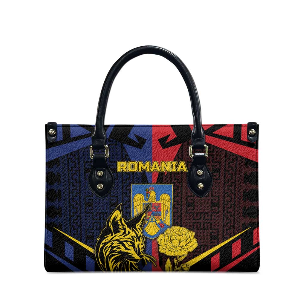 Romania Leather Bag The Eurasian Lynx With The Peony - Wonder Print Shop
