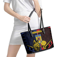 Romania Leather Tote Bag The Eurasian Lynx With The Peony - Wonder Print Shop