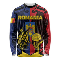 Personalized Romania Long Sleeve Shirt The Eurasian Lynx With The Peony - Wonder Print Shop