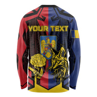 Personalized Romania Long Sleeve Shirt The Eurasian Lynx With The Peony - Wonder Print Shop