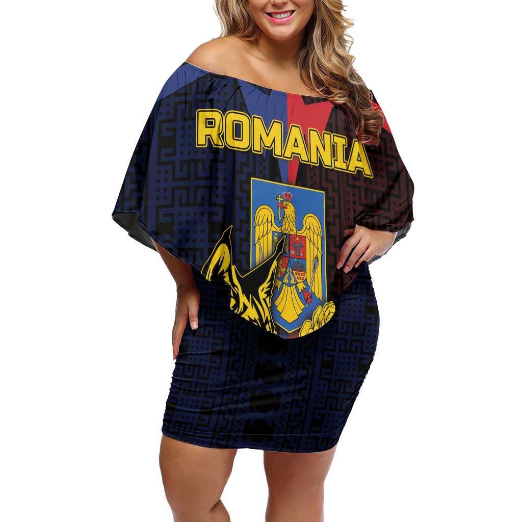 Personalized Romania Off Shoulder Short Dress The Eurasian Lynx With The Peony - Wonder Print Shop