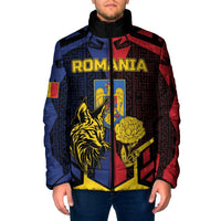 Personalized Romania Padded Jacket The Eurasian Lynx With The Peony - Wonder Print Shop