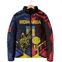 Personalized Romania Padded Jacket The Eurasian Lynx With The Peony - Wonder Print Shop