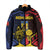 Personalized Romania Padded Jacket The Eurasian Lynx With The Peony - Wonder Print Shop