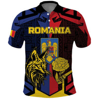 Personalized Romania Polo Shirt The Eurasian Lynx With The Peony - Wonder Print Shop