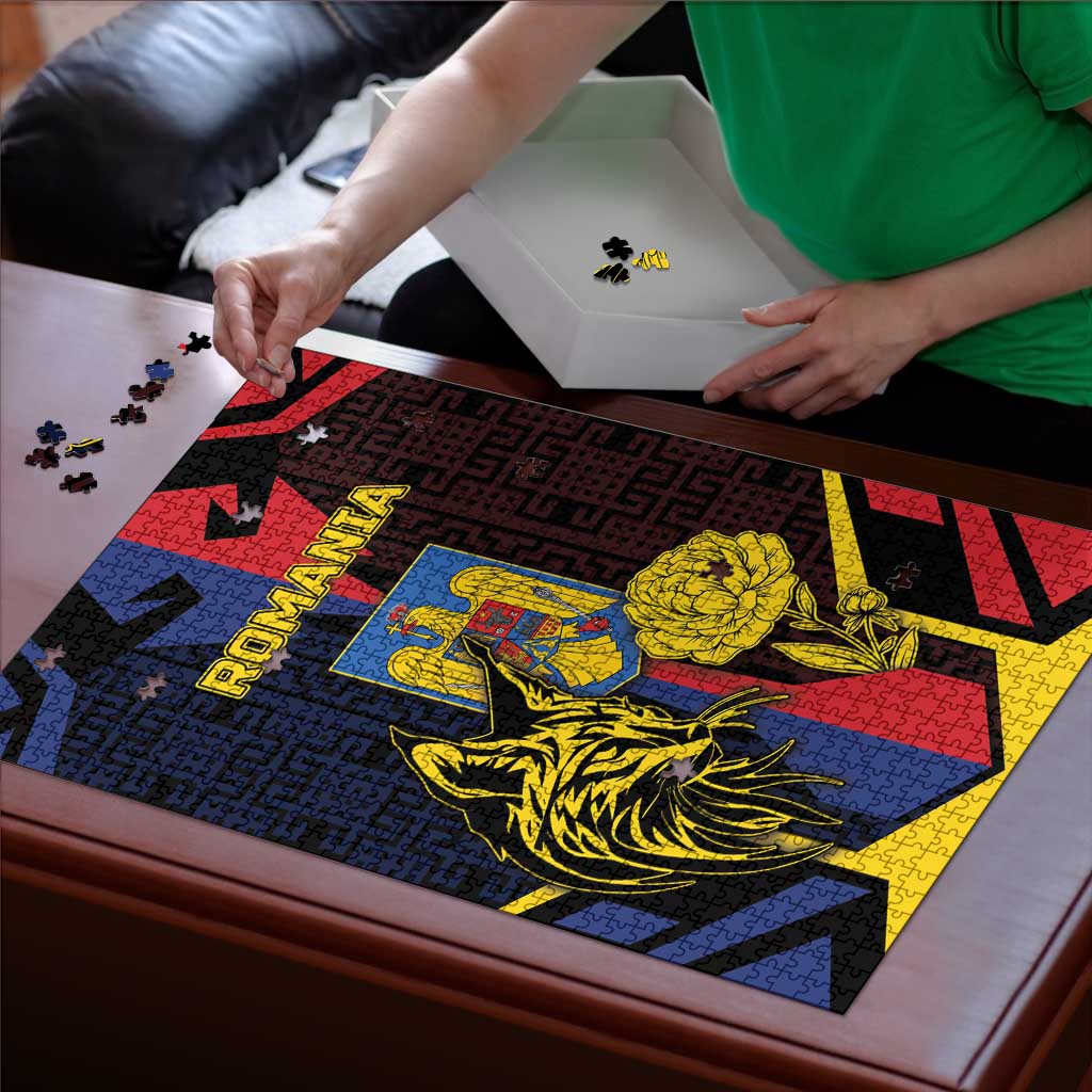 Romania Puzzle The Eurasian Lynx With The Peony - Wonder Print Shop