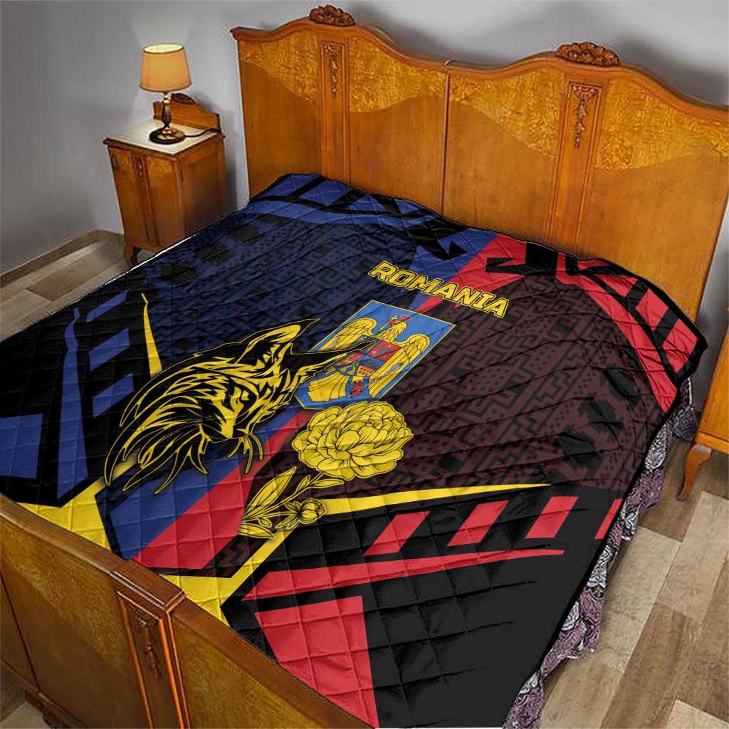 Romania Quilt The Eurasian Lynx With The Peony - Wonder Print Shop