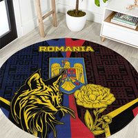 Romania Round Carpet The Eurasian Lynx With The Peony - Wonder Print Shop