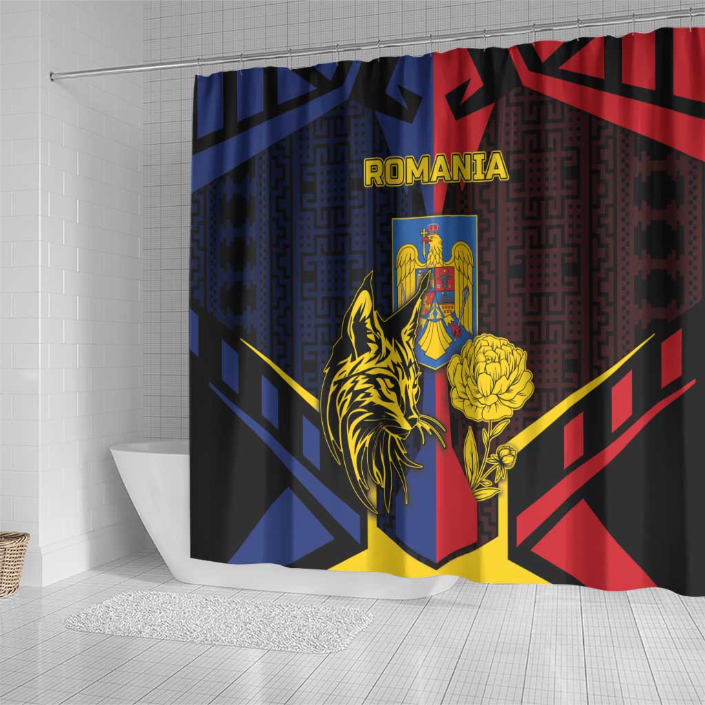 Romania Shower Curtain The Eurasian Lynx With The Peony - Wonder Print Shop