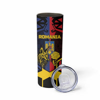 Personalized Romania Skinny Tumbler The Eurasian Lynx With The Peony - Wonder Print Shop