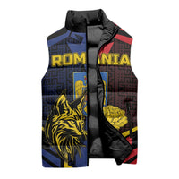 Personalized Romania Sleeveless Puffer Jacket The Eurasian Lynx With The Peony - Wonder Print Shop