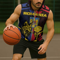 Personalized Romania Sleeveless Zip Hoodie The Eurasian Lynx With The Peony - Wonder Print Shop