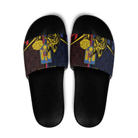 Romania Slide Sandals The Eurasian Lynx With The Peony - Wonder Print Shop