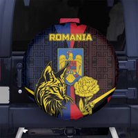 Romania Spare Tire Cover The Eurasian Lynx With The Peony - Wonder Print Shop