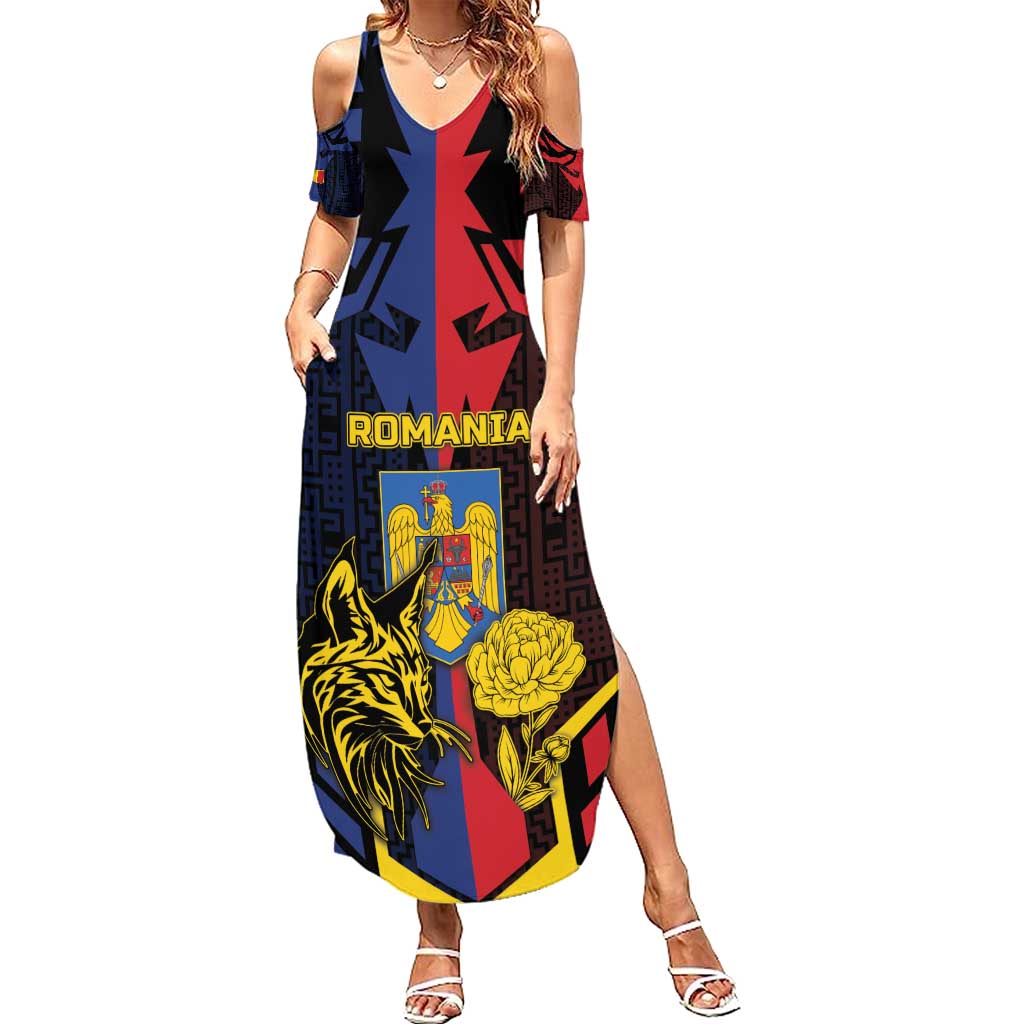Personalized Romania Summer Maxi Dress The Eurasian Lynx With The Peony - Wonder Print Shop