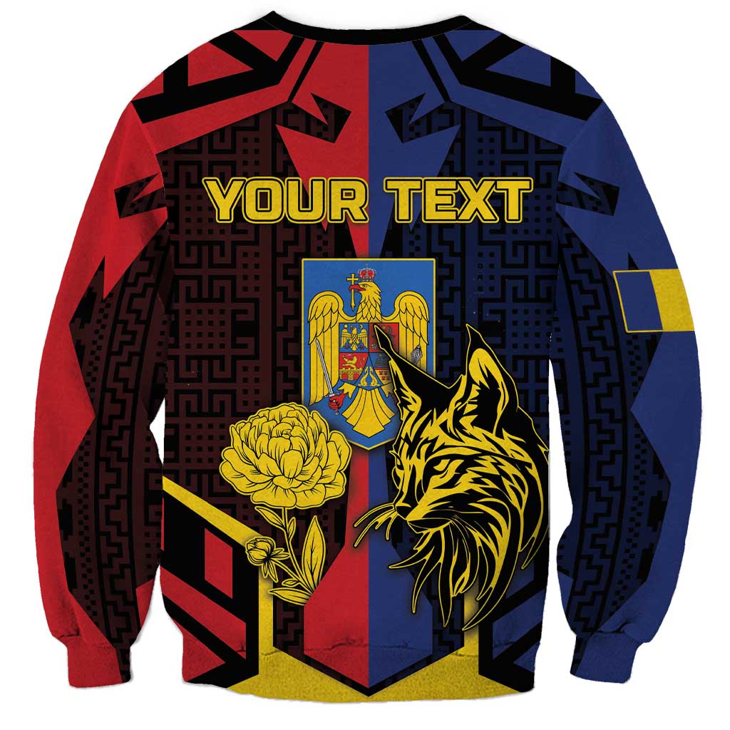 Personalized Romania Sweatshirt The Eurasian Lynx With The Peony - Wonder Print Shop