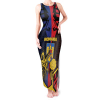 Personalized Romania Tank Maxi Dress The Eurasian Lynx With The Peony - Wonder Print Shop