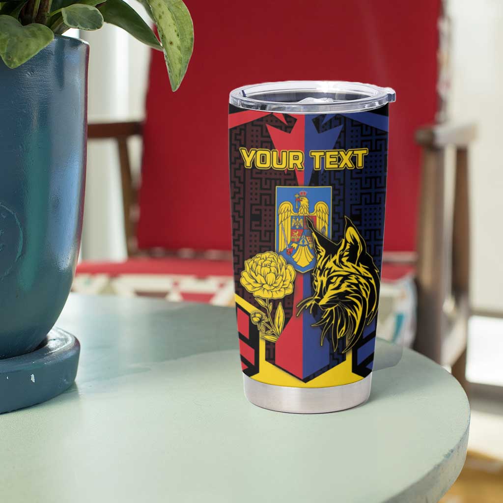 Personalized Romania Tumbler Cup The Eurasian Lynx With The Peony - Wonder Print Shop