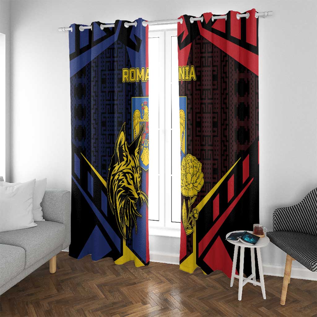 Romania Window Curtain The Eurasian Lynx With The Peony - Wonder Print Shop