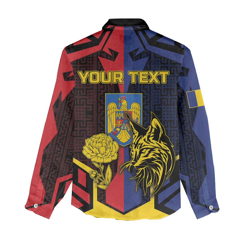 Personalized Romania Women Casual Shirt The Eurasian Lynx With The Peony - Wonder Print Shop