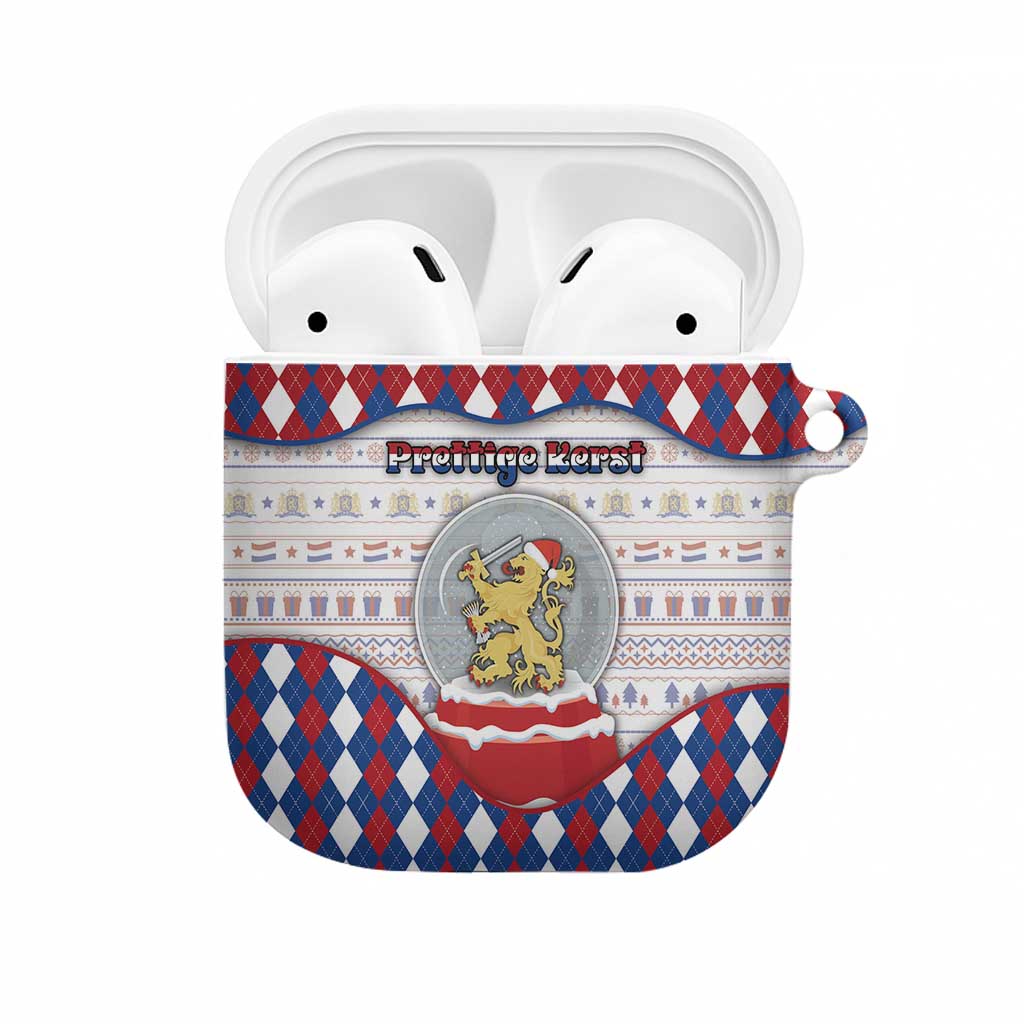 Netherlands Christmas AirPods Case Lion Symbol In Snow Globe - Wonder Print Shop