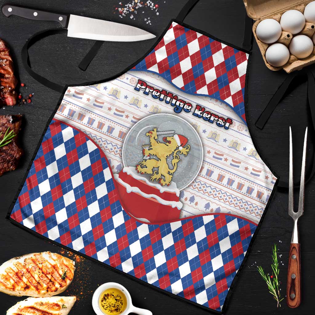 Netherlands Christmas Apron Lion Symbol In Snow Globe - Wonder Print Shop