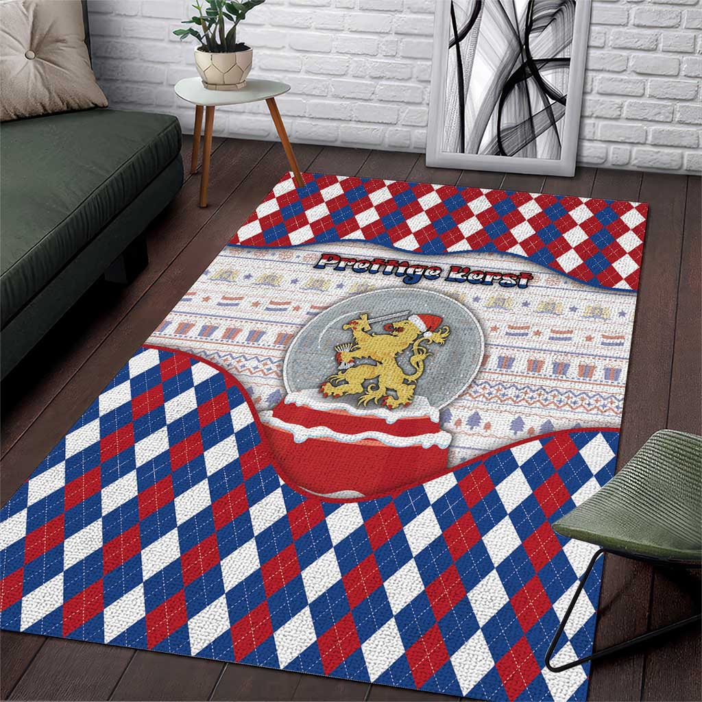 Netherlands Christmas Area Rug Lion Symbol In Snow Globe - Wonder Print Shop