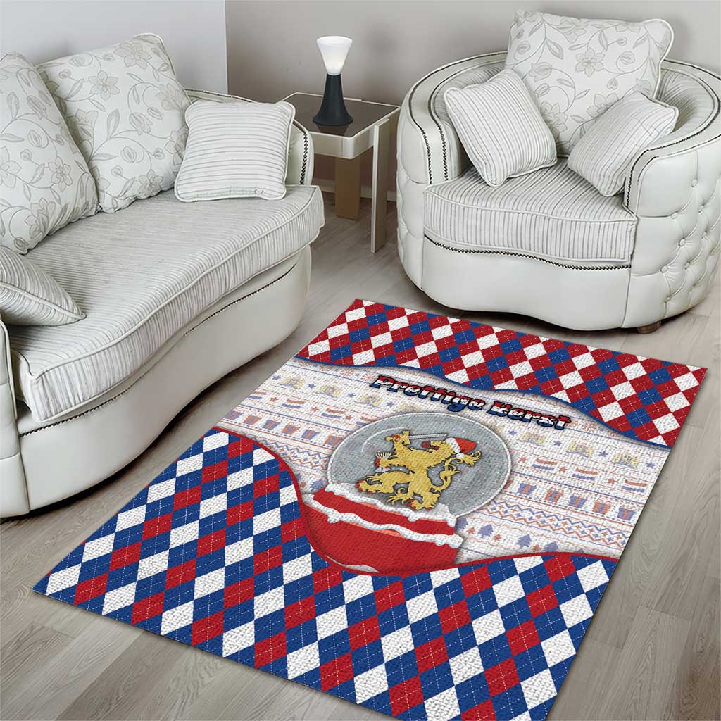 Netherlands Christmas Area Rug Lion Symbol In Snow Globe - Wonder Print Shop