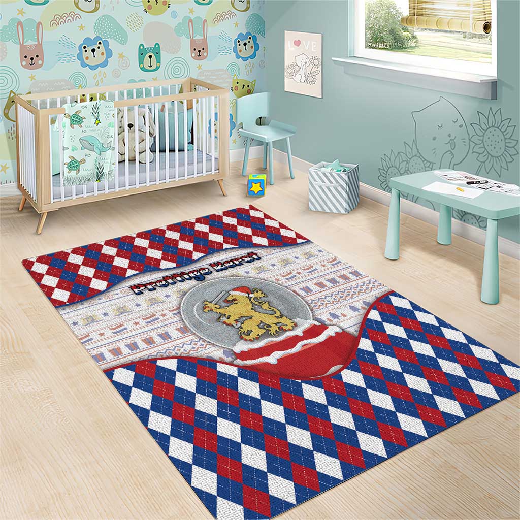 Netherlands Christmas Area Rug Lion Symbol In Snow Globe - Wonder Print Shop