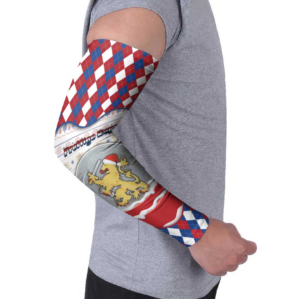 Netherlands Christmas Arm Sleeves Lion Symbol In Snow Globe - Wonder Print Shop